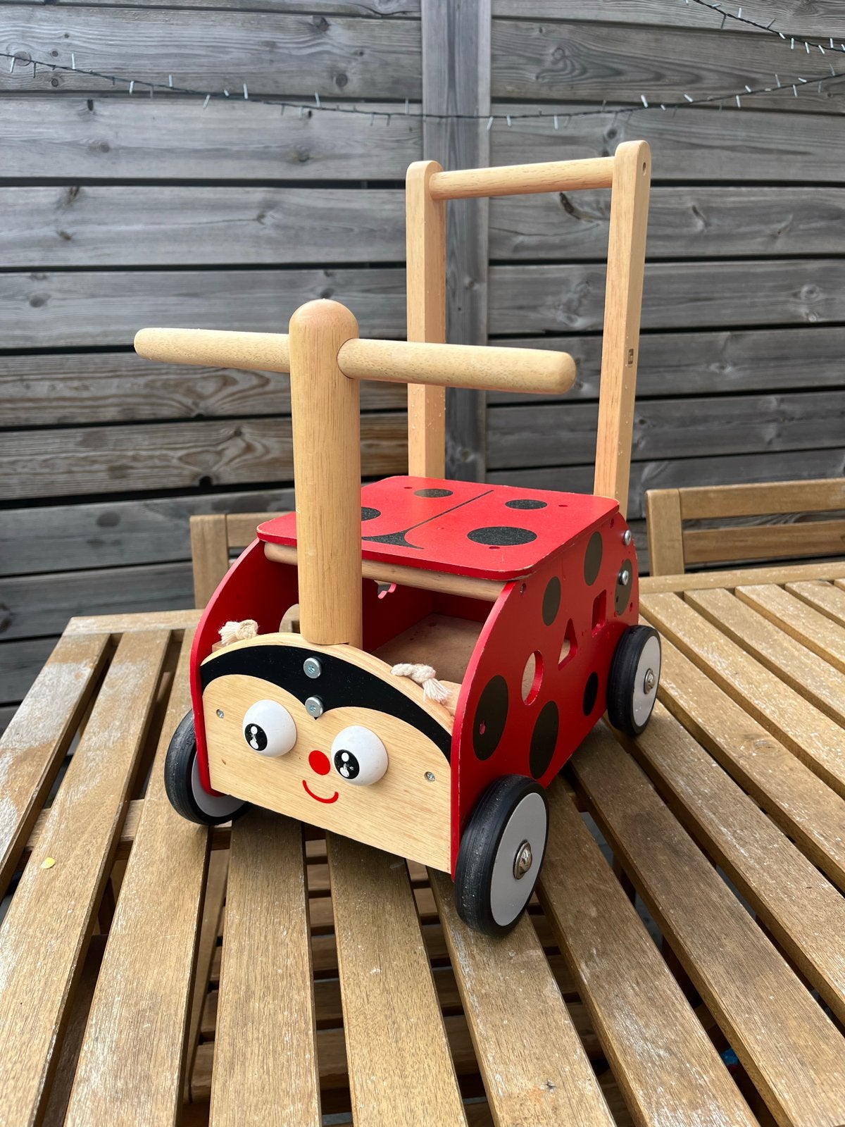 I'm Toy loopwagen lieveheersbeestje, Kinderen en Baby's, Speelgoed | Houten speelgoed, Ophalen, Gebruikt, Duw- of Trekspeelgoed
