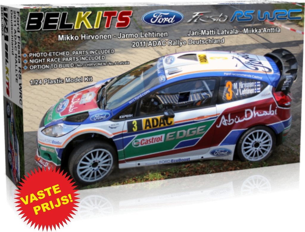Ford Fiesta RS WRC 2011 ADAC Duitsland (Belkits 003) 1/24, Ophalen of Verzenden, Nieuw, Groter dan 1:32, Auto