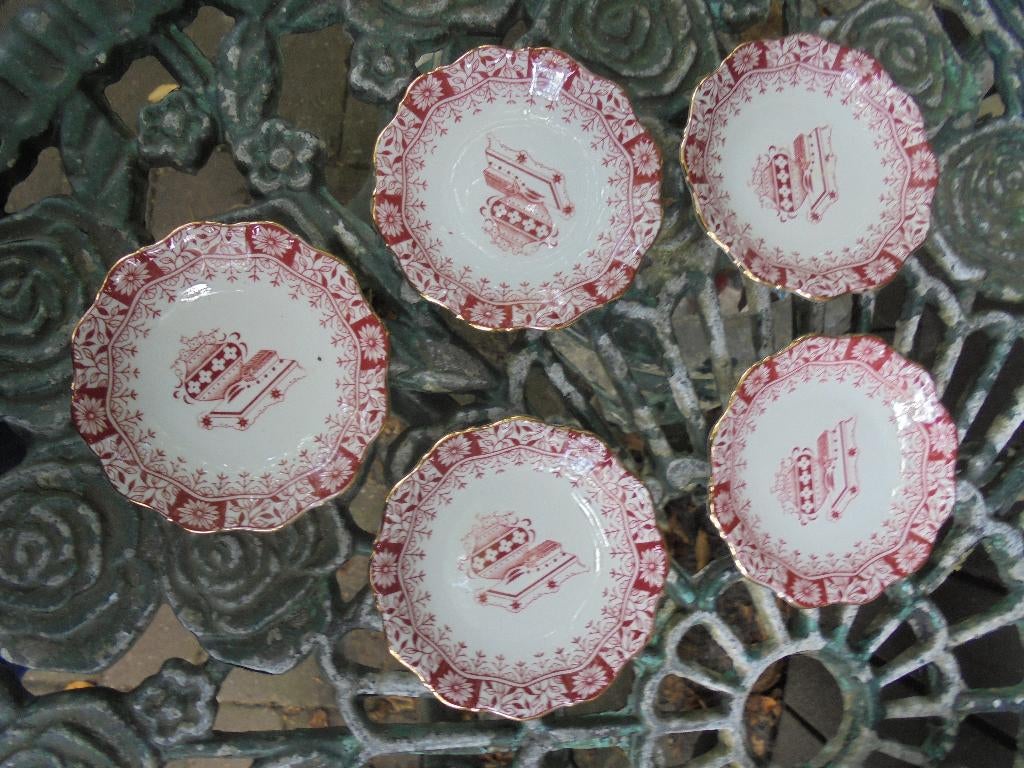 5 Petit foutjes Seltmann Weiden Theresia met rood decor, Ophalen of Verzenden