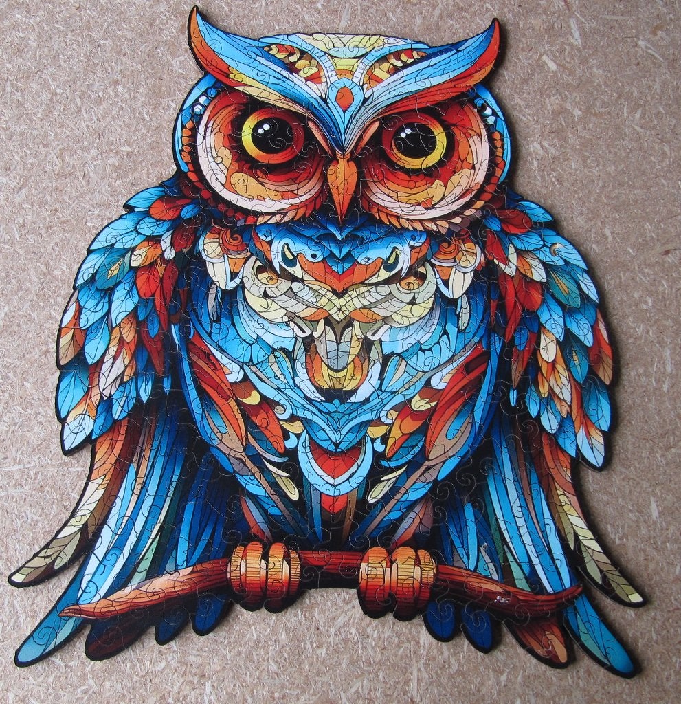 Houten puzzel uil, Ophalen of Verzenden, Minder dan 500 stukjes, Gebruikt, Legpuzzel