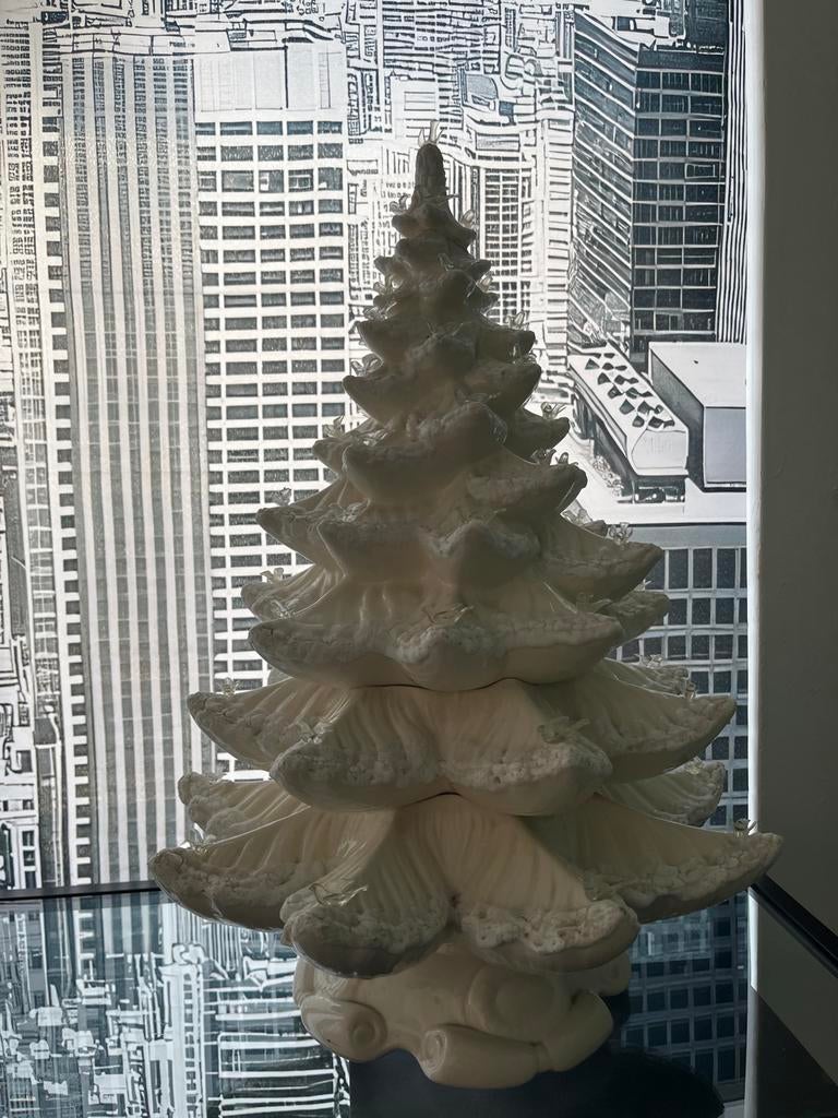 Vintage Ceramic Christmas Tree with lights, White Bisque, Diversen, Kerst, Ophalen, Gebruikt