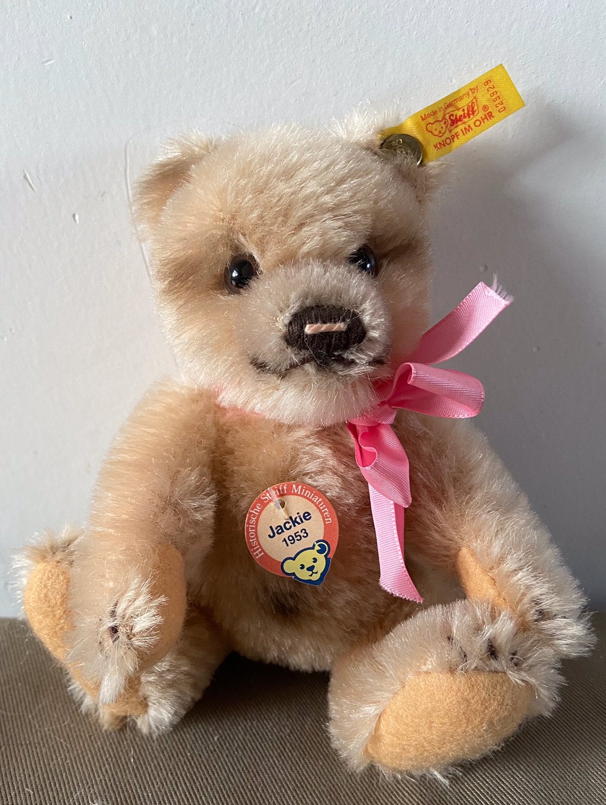 Steiff beer Jackie 1953, 0229929, 16cm, Ophalen of Verzenden, Nieuw, Stoffen beer, Steiff