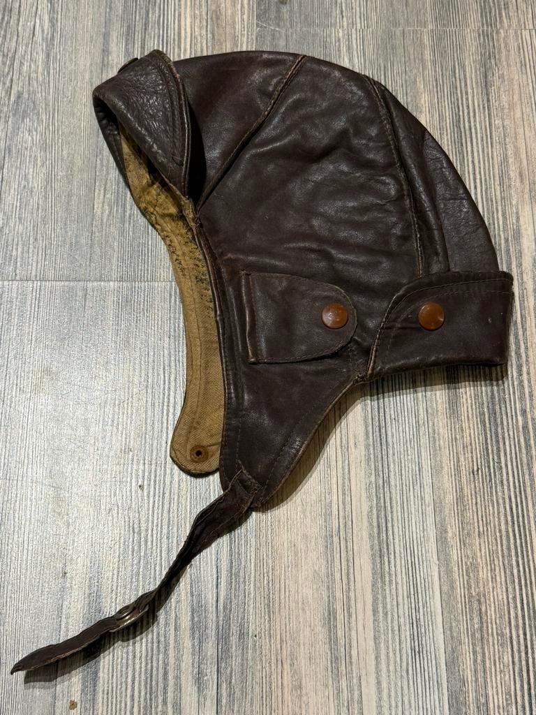 Duitse Luftwaffe Leren Piloot helm Vroeg WW2 OF Pre WW2, Verzamelen, Ophalen of Verzenden, Landmacht, Duitsland, Helm of Baret