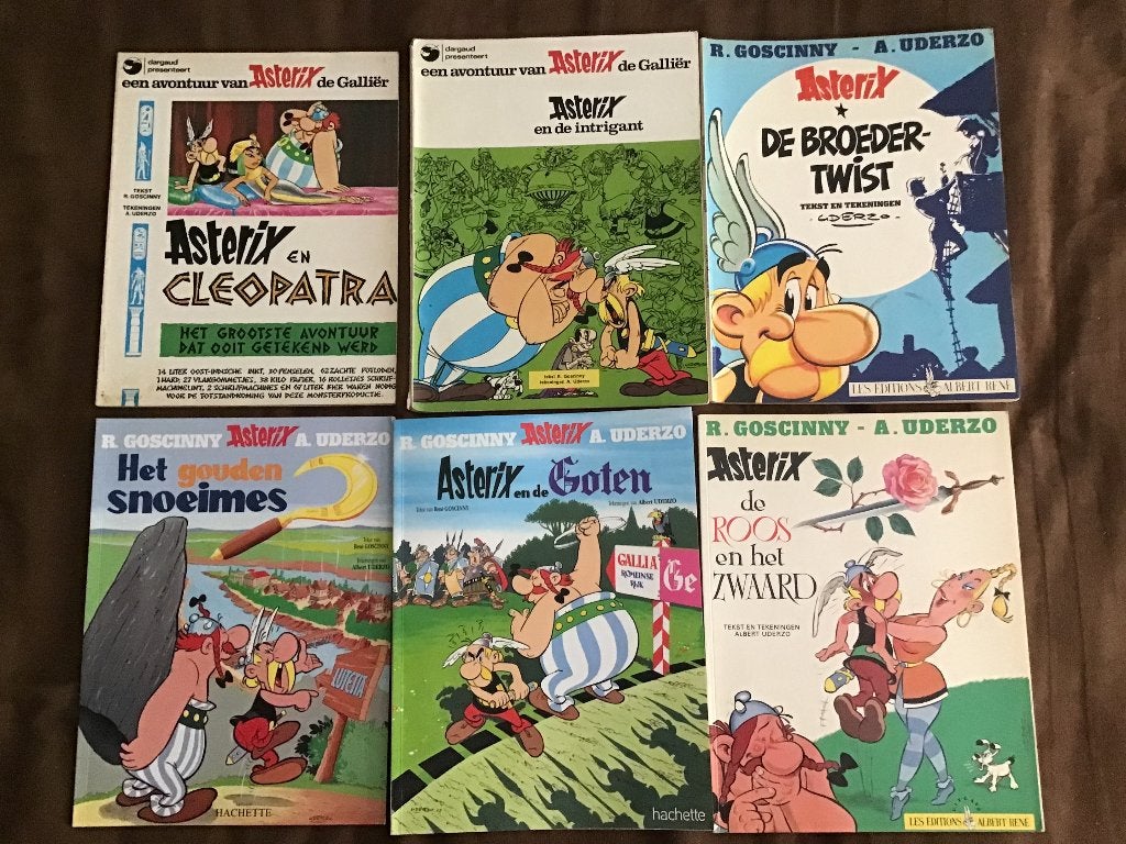 6 delen Asterix door Goscinny en Uderzo, Boeken, Stripboeken, Meerdere stripboeken, Ophalen of Verzenden, Gelezen