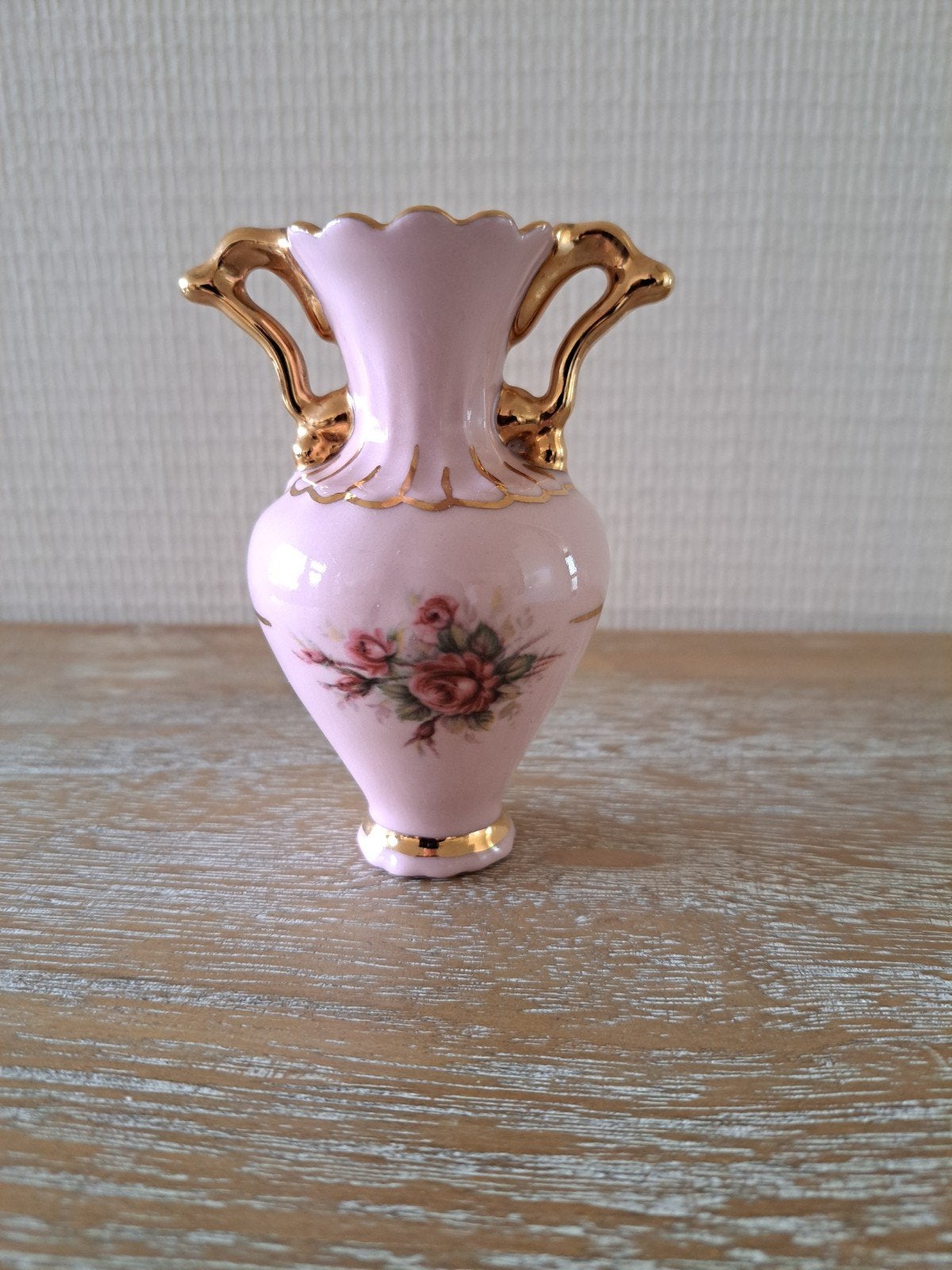 Roze porseleinen 'Amphora' vaasje - Viva Porcelán Dalovice, Ophalen of Verzenden