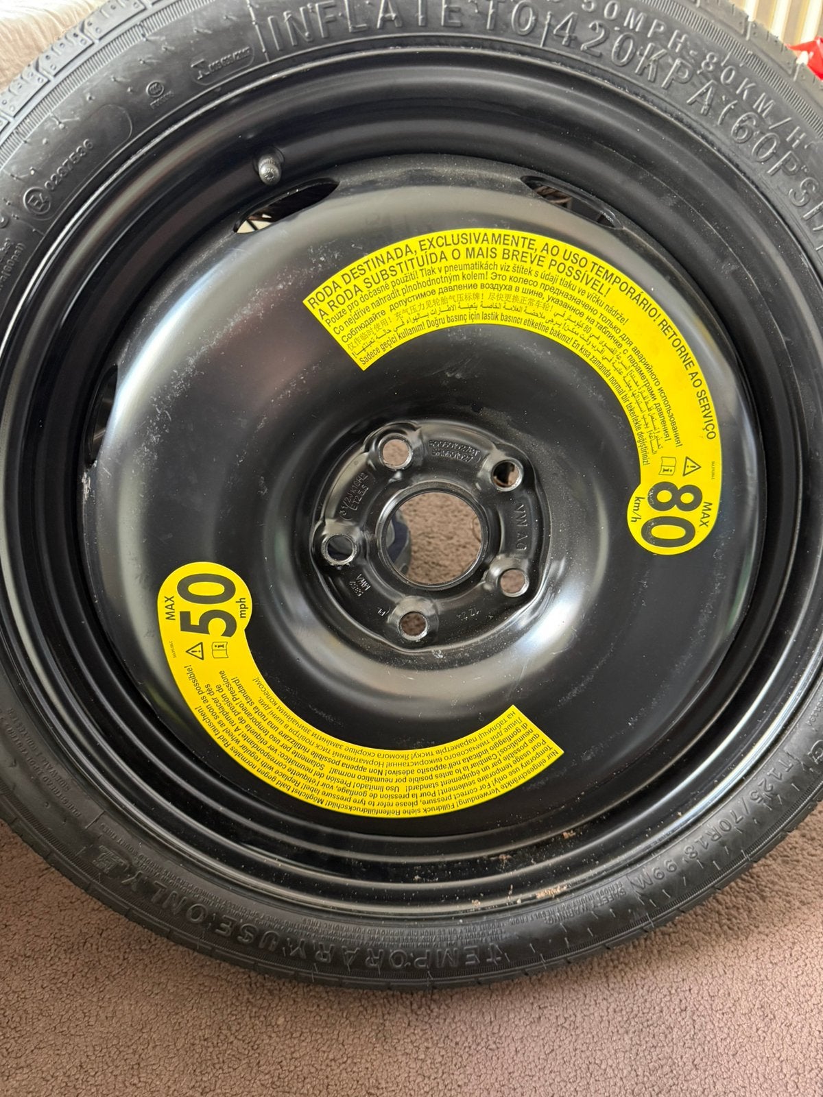 T125/70 R18 99M reservewiel, Auto diversen, Ophalen of Verzenden, Zo goed als nieuw
