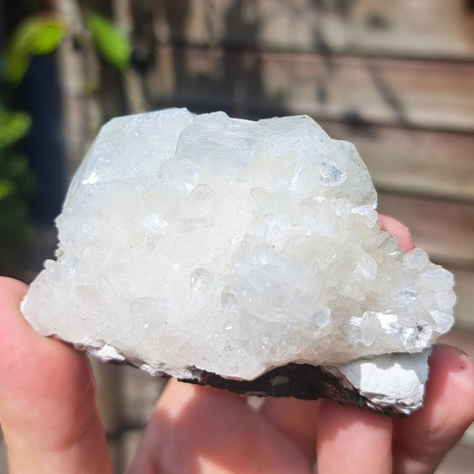 Apofyliet cluster uit India edelsteen natuursteen kristallen, Ophalen of Verzenden