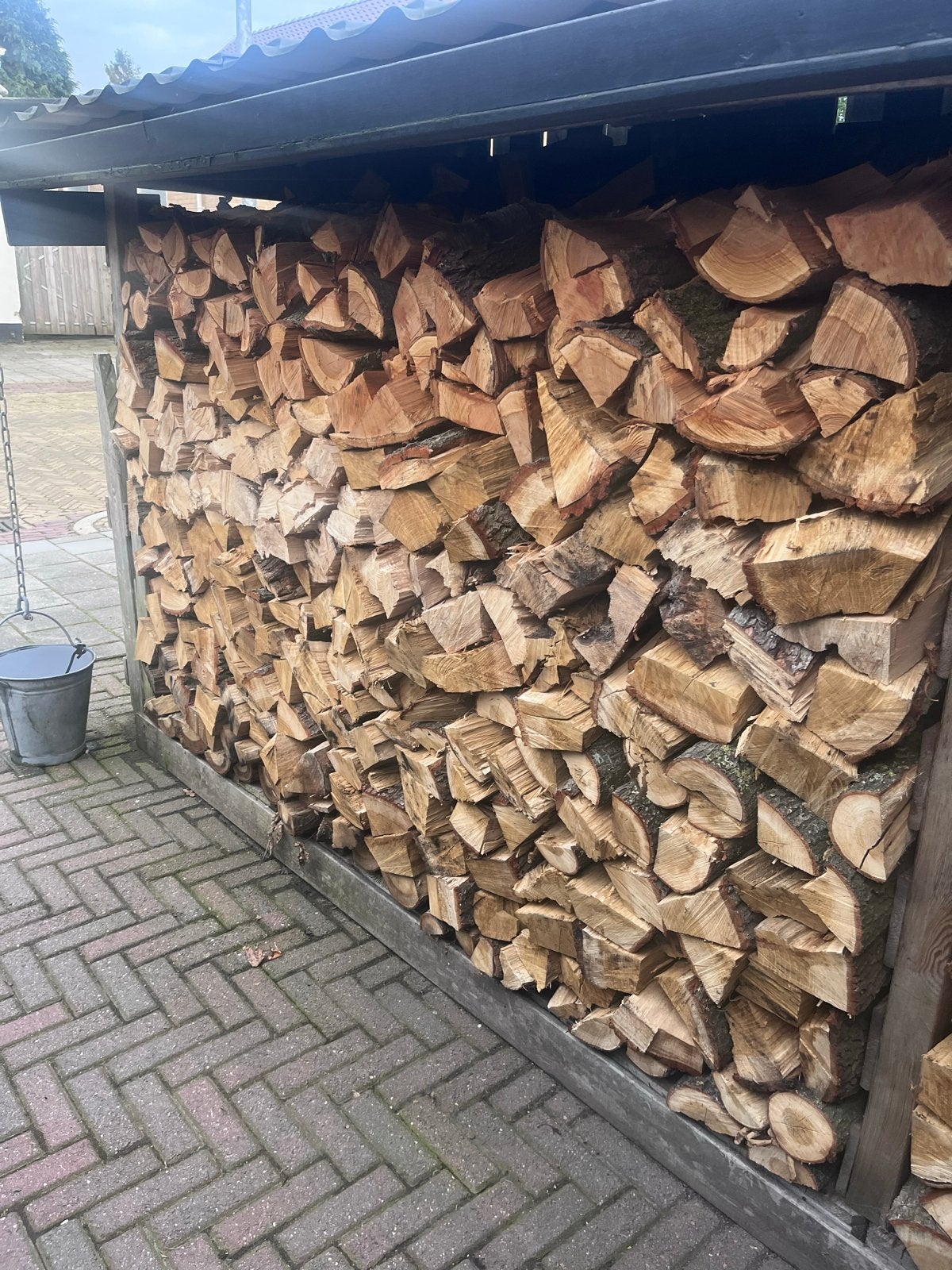 Eikenhout met kersenhout haardhout, 3 tot 6 m³, Ophalen, Eikenhout, Blokken