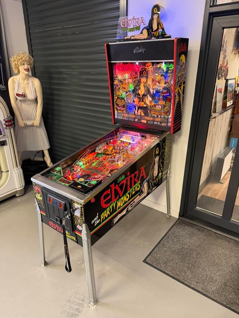 Top flipperkast Bally Elvira & The Partymonsters Pinball, Ophalen, Bally, Zo goed als nieuw, Dot-matrix