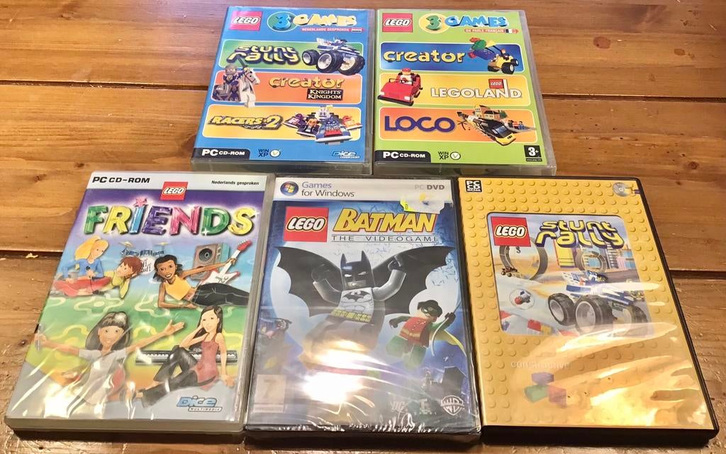 5 PC CD-ROMS MET 9 LEGO SPELLEN: FRIENDS, RALLY, BATMAN, ENZ, 1 speler, Ophalen of Verzenden, Gebruikt, Vanaf 3 jaar