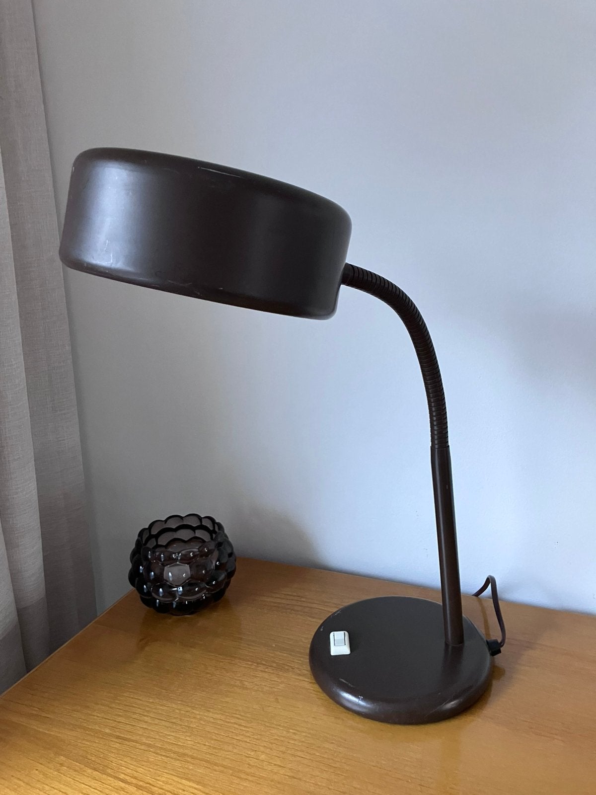 Vintage Hala Zeist bureaulamp – Jaren 70 Dutch Design, Bruin, Bureaulamp, Zo goed als nieuw, Metaal, E27 (groot)