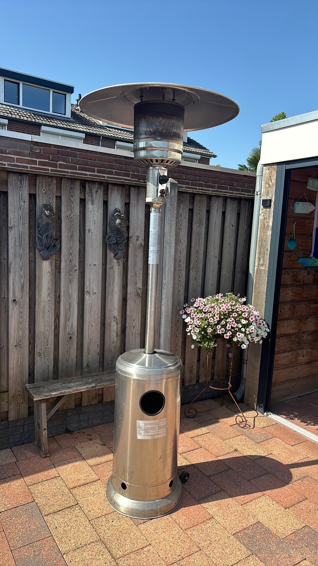 Terras verwarmer, Tuin en Terras, Terrasverwarmers, Ophalen, Gebruikt, Gas, Waterbestendig