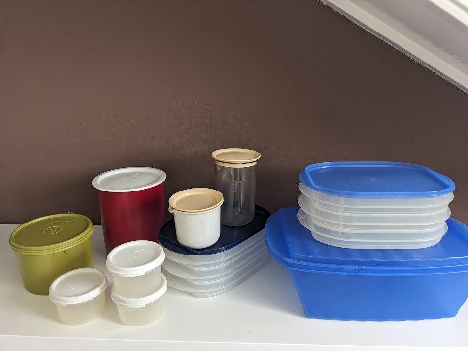 Diverse Tupperware, opbergbak, bewaar bus, schaal, 20 euro, Ophalen of Verzenden, Gebruikt, Crème, Overige typen
