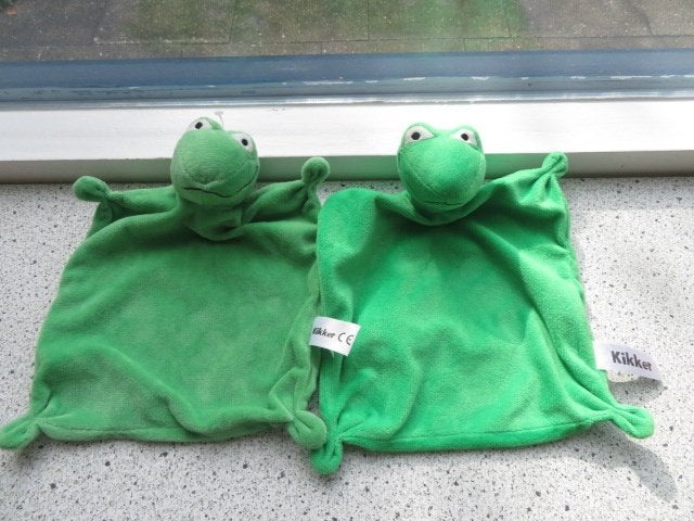 Knuffeldoek Kikker van Max Velthuijs groen velours, Kikker, Groen, Ophalen of Verzenden, Zo goed als nieuw