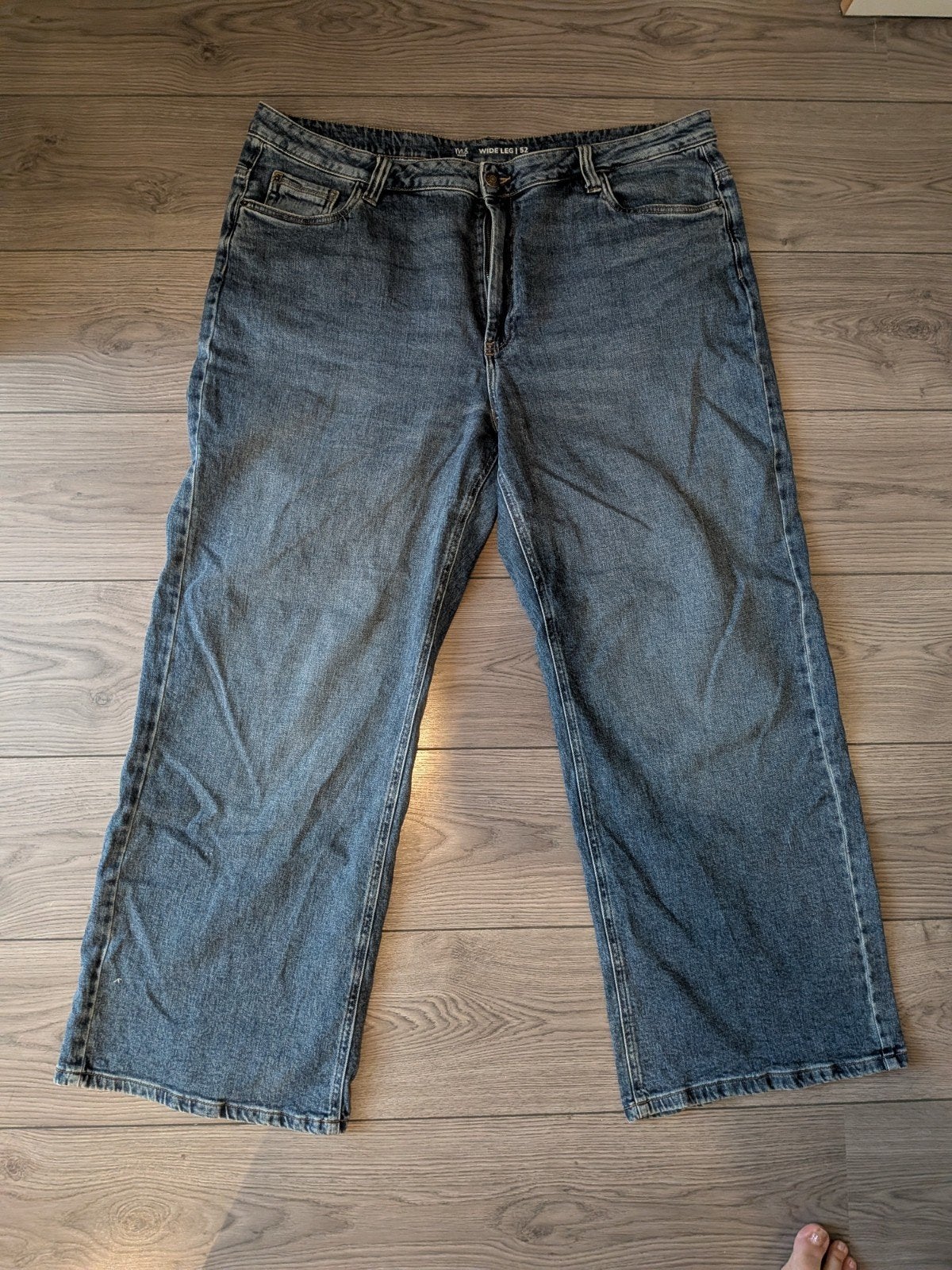Ms Mode Wide Leg Jeans - Maat 52 30 euro vzk koper, Kleding | Dames, Spijkerbroeken en Jeans, Blauw, Overige jeansmaten, Ophalen of Verzenden