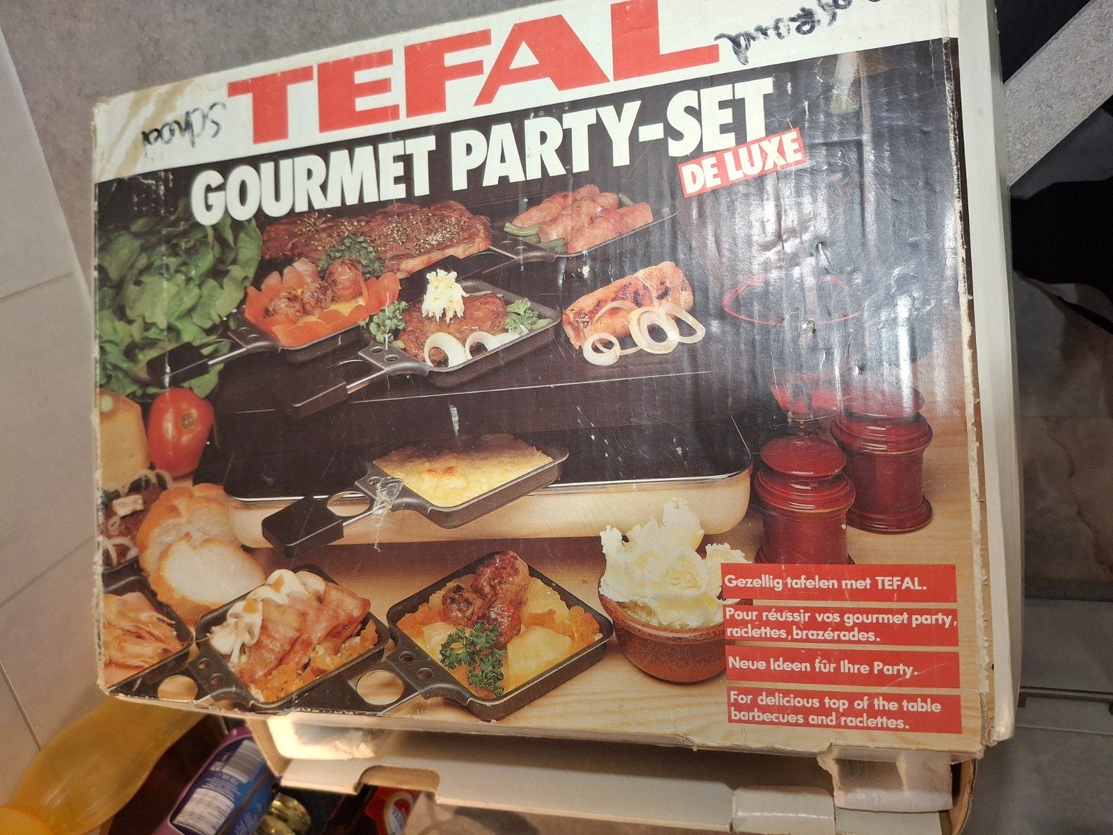 Tefal Gourmet Party-Set De Luxe - Raclette en Grill, Ophalen, Gebruikt, 4 t/m 7 personen