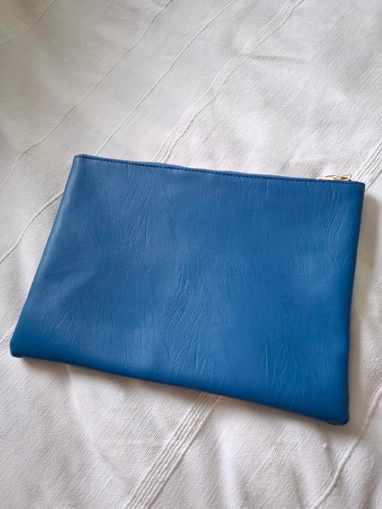 Gevoerde leren toilettas - 20x27 cm, Sieraden, Tassen en Uiterlijk, Ophalen of Verzenden