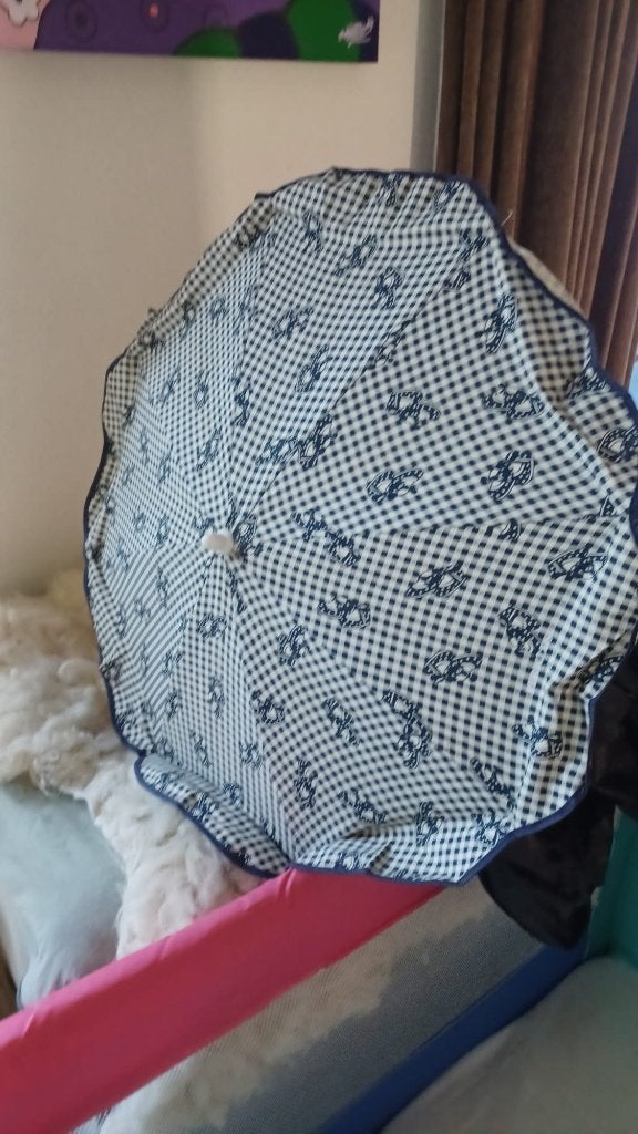 zonwerende baby parasol voor kinderwagen, Ophalen, Gebruikt