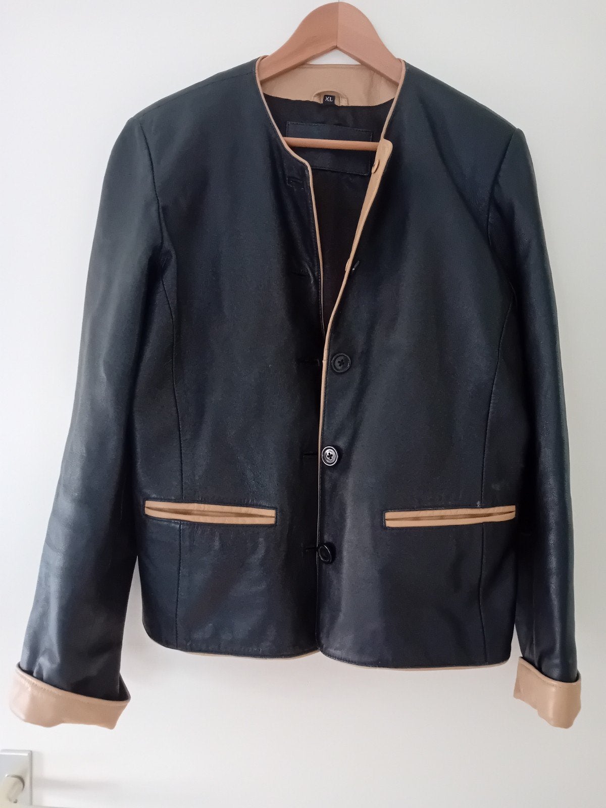 Leuke leren dames jas maat XL, Ophalen of Verzenden, Maat 46/48 (XL) of groter