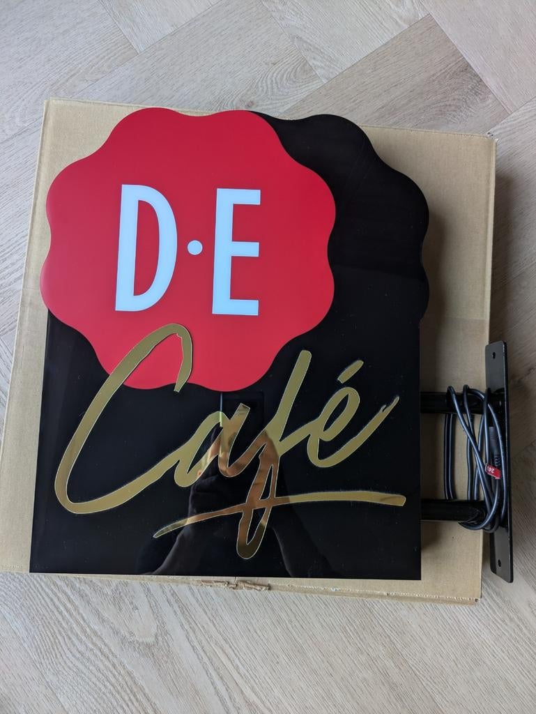 Douwe Egberts Lichtbak / reclamebord, Ophalen of Verzenden, Nieuw, Zwart