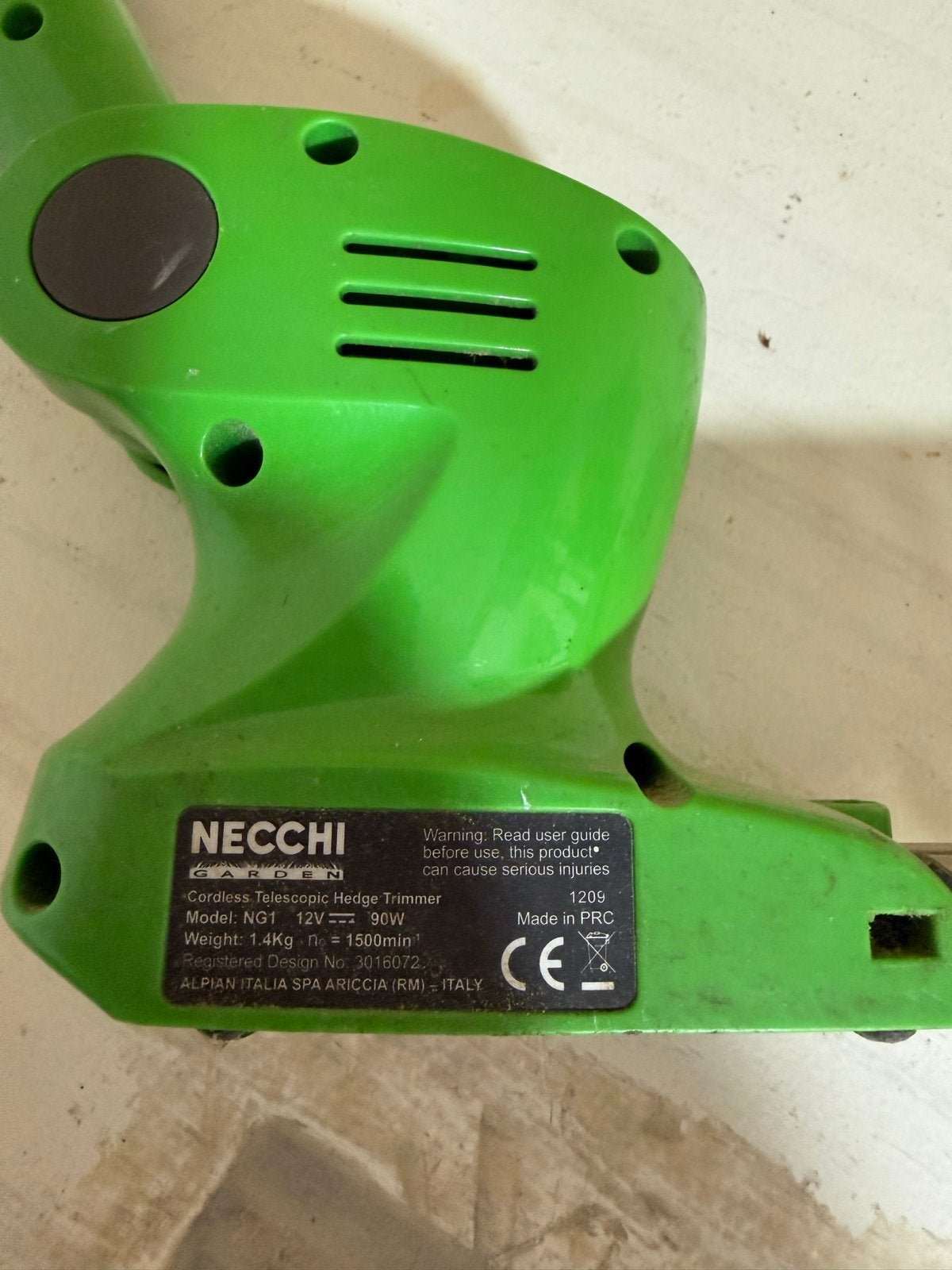 Necchi NG1 Draadloze Telescopische Heggenschaar, Ophalen, Gebruikt, Accu
