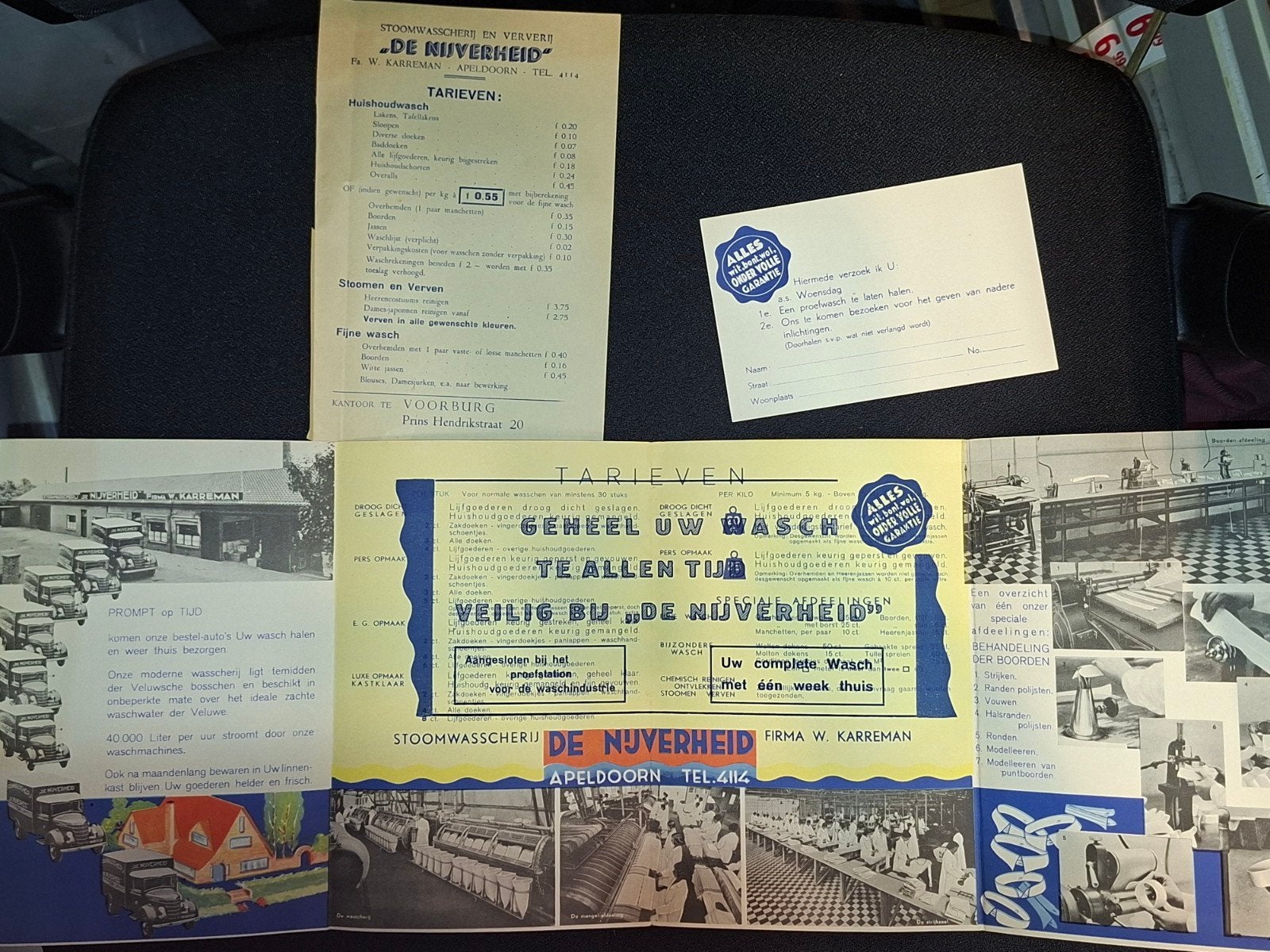 Vintage reclamefolder Stoomwasserij De Nijverheid 1934, Ophalen of Verzenden, Gelezen