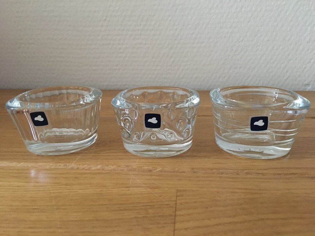 Leonardo Vario theelicht houder 3 stuks per set, Huis en Inrichting, Ophalen of Verzenden, Nieuw, Glas, Waxinelichthouder