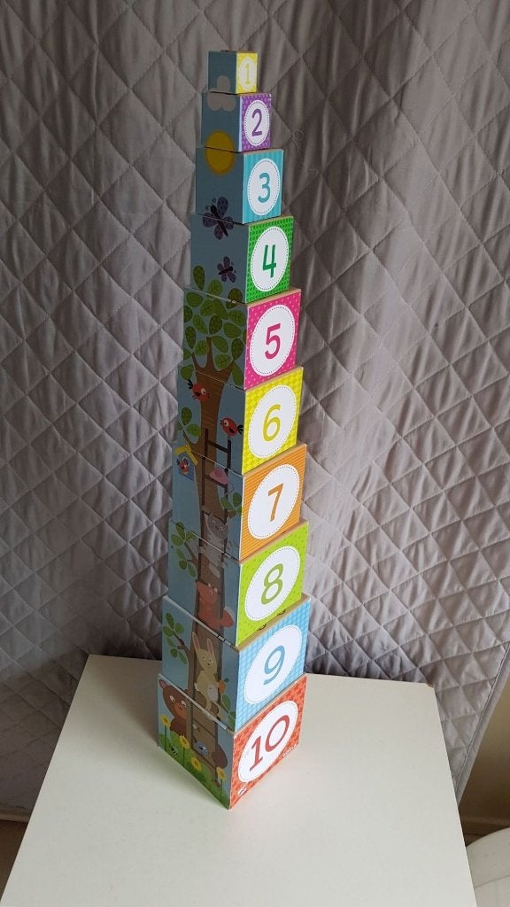 Goula blokkentoren, stapelblokken, 10 stuks hard karton 4A30, Tweedehands verkoop, Tweedehands verkoop, Gebruikt, Overige typen