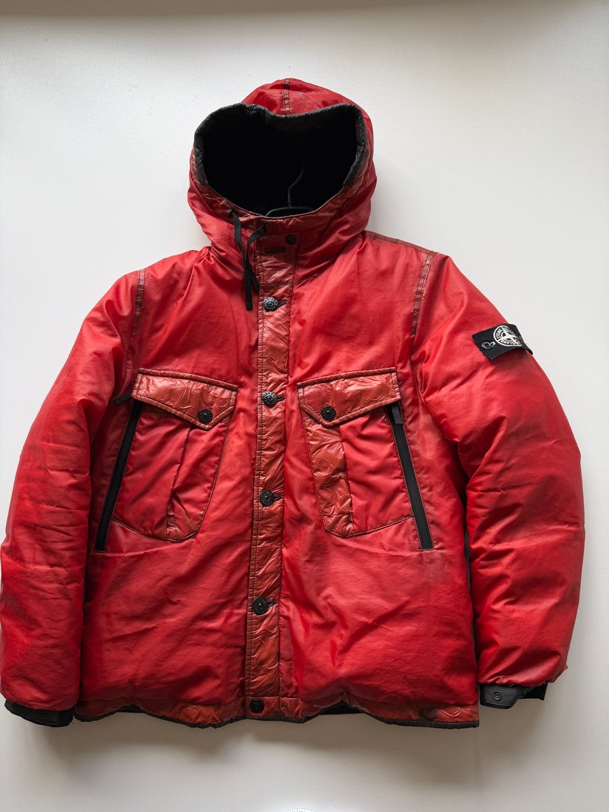 Stone Island Ice Jacket (Rood) - Maat L, Ophalen of Verzenden, Zo goed als nieuw, Maat 52/54 (L), Rood