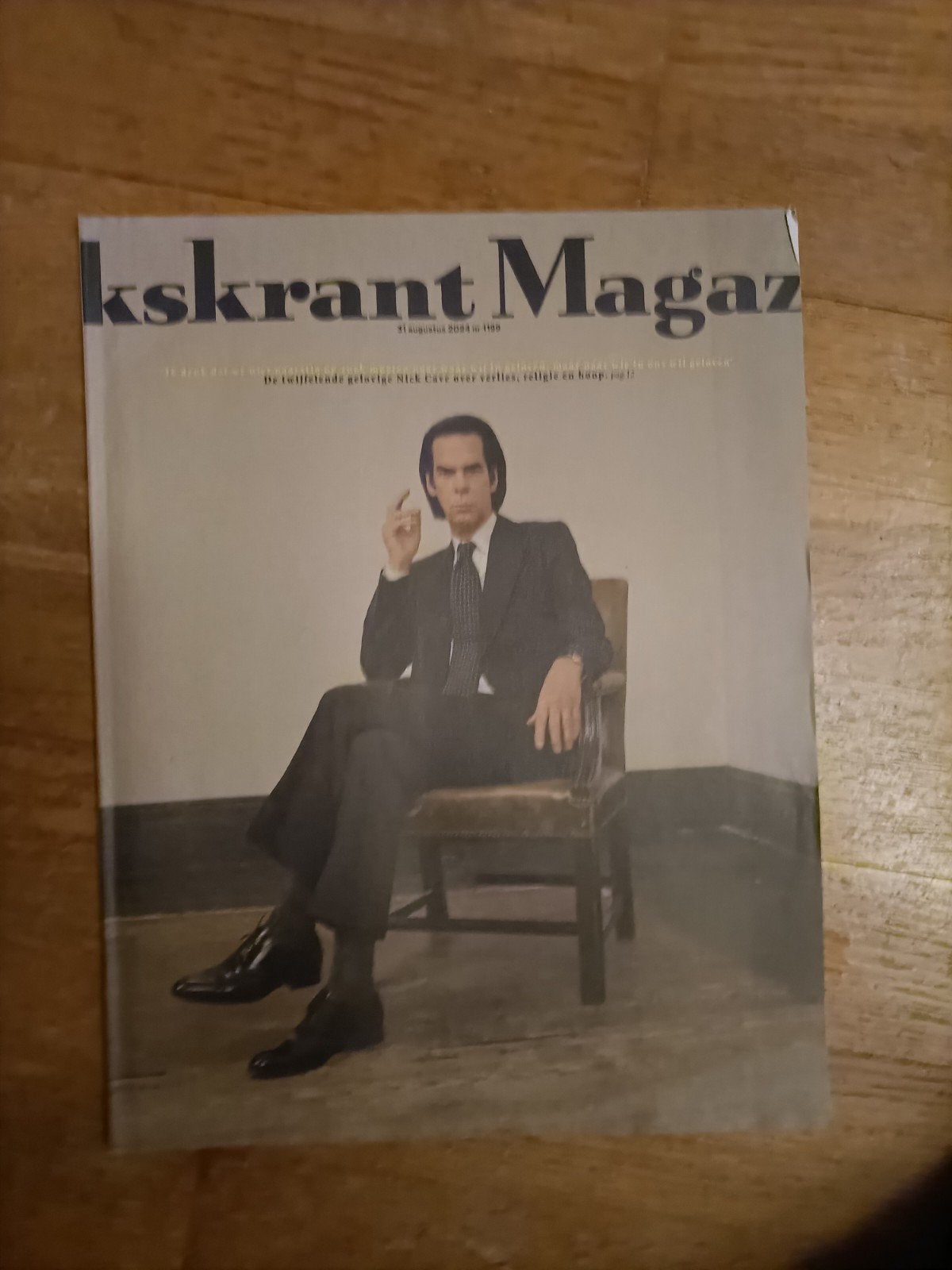 Volkskrant Magazine: Nick Cave - 31 aug. 2024, Boeken, Tijdschriften en Kranten, Ophalen of Verzenden, Zo goed als nieuw, Muziek, Film of Tv