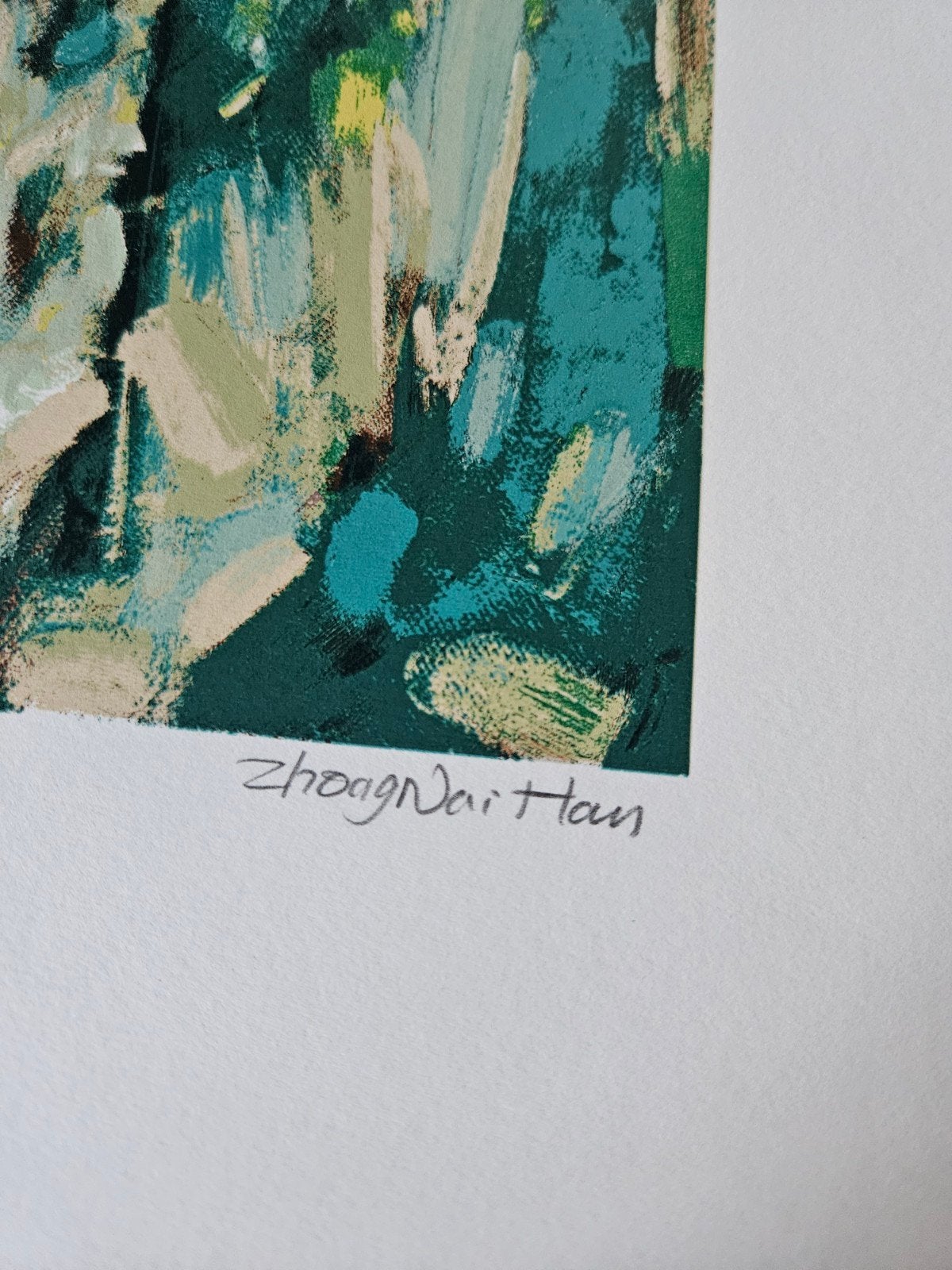 Abstracte Zeefdruk - Gesigneerd door ZhongNai Han, Antiek en Kunst, Kunst | Litho's en Zeefdrukken, Origineel, Ophalen of Verzenden
