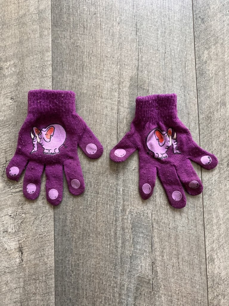 Paarse olifanten handschoenen, Gebruikt, Meisje, 110 t/m 116, Ophalen of Verzenden