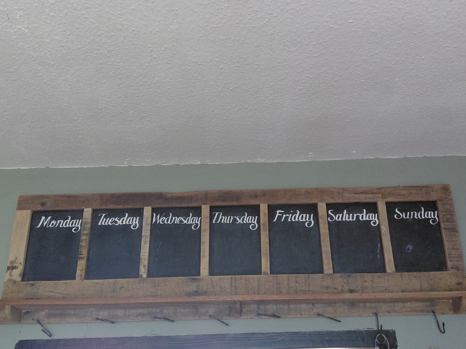 Teak krijtbord dagen van de week, Ophalen, Gebruikt, Hout, Wandhaken