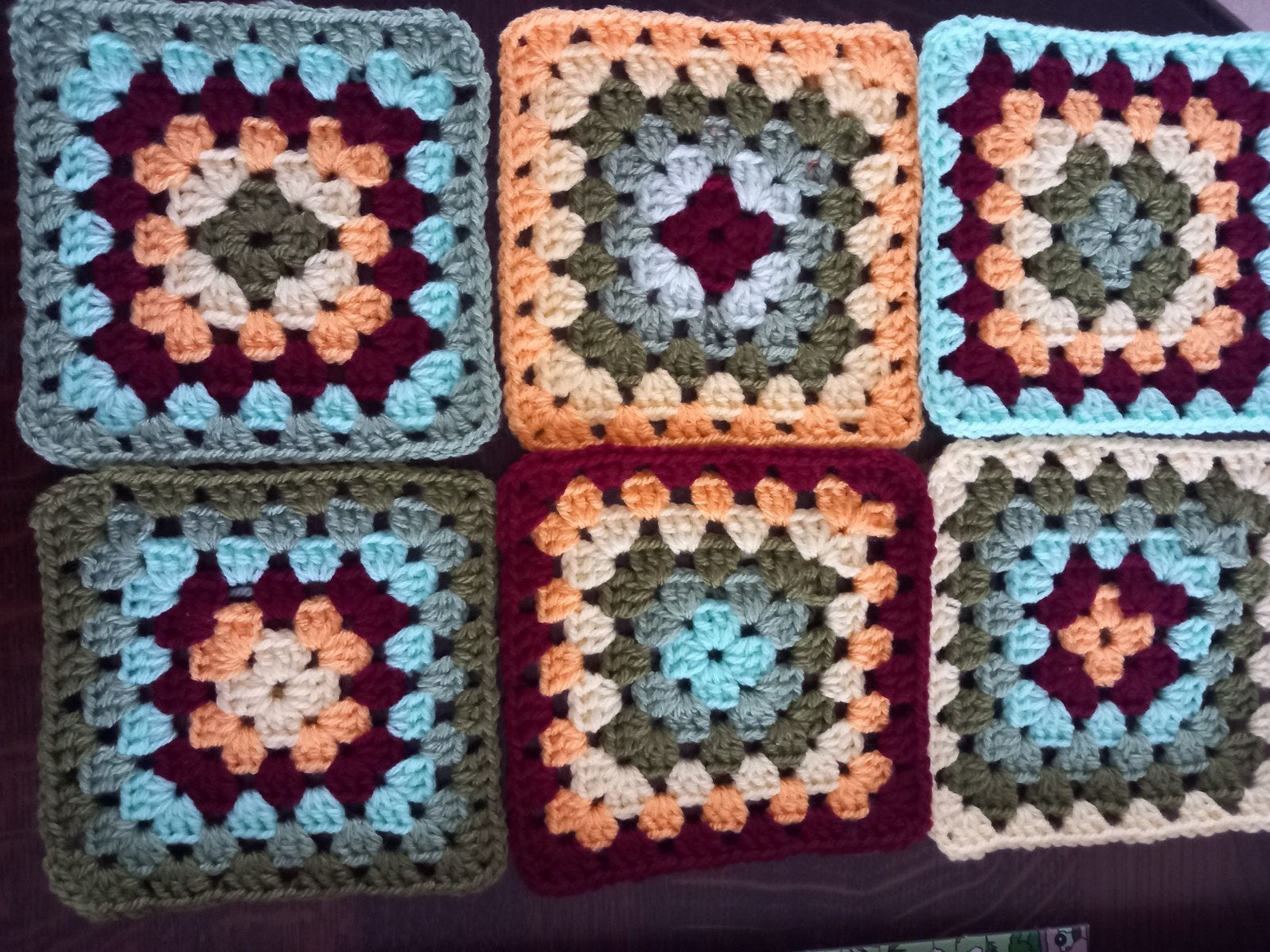 Granny square lapjes 14x14 cm, Ophalen of Verzenden, Nieuw, Haken, Wol of Garen
