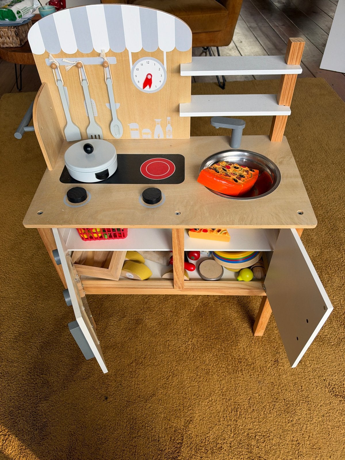 Houten Speelkeuken met accessoires, Ophalen, Gebruikt, Hout, Speelkeuken