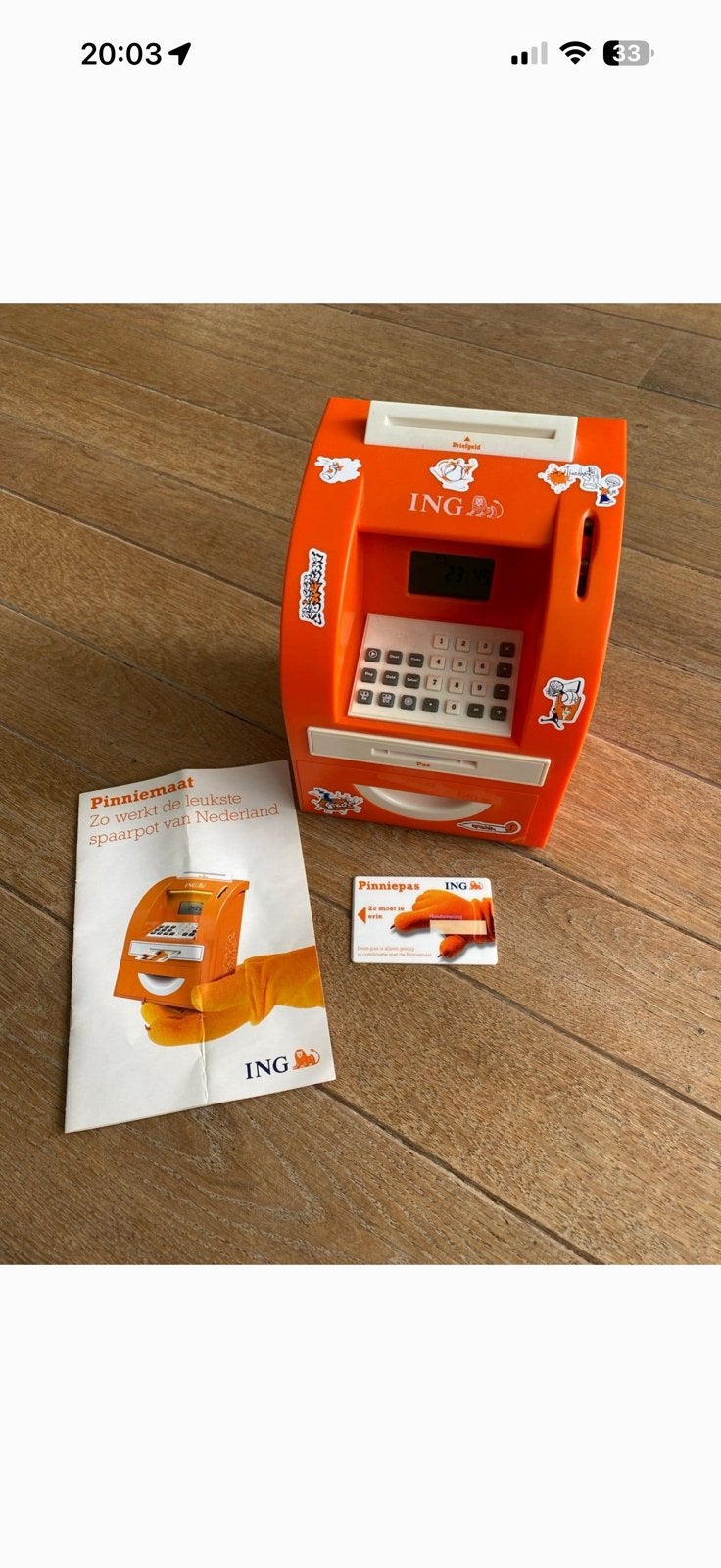 Ing Pinniemaat spaarpot, Ophalen of Verzenden, Zo goed als nieuw, Kunststof, Overige thema's