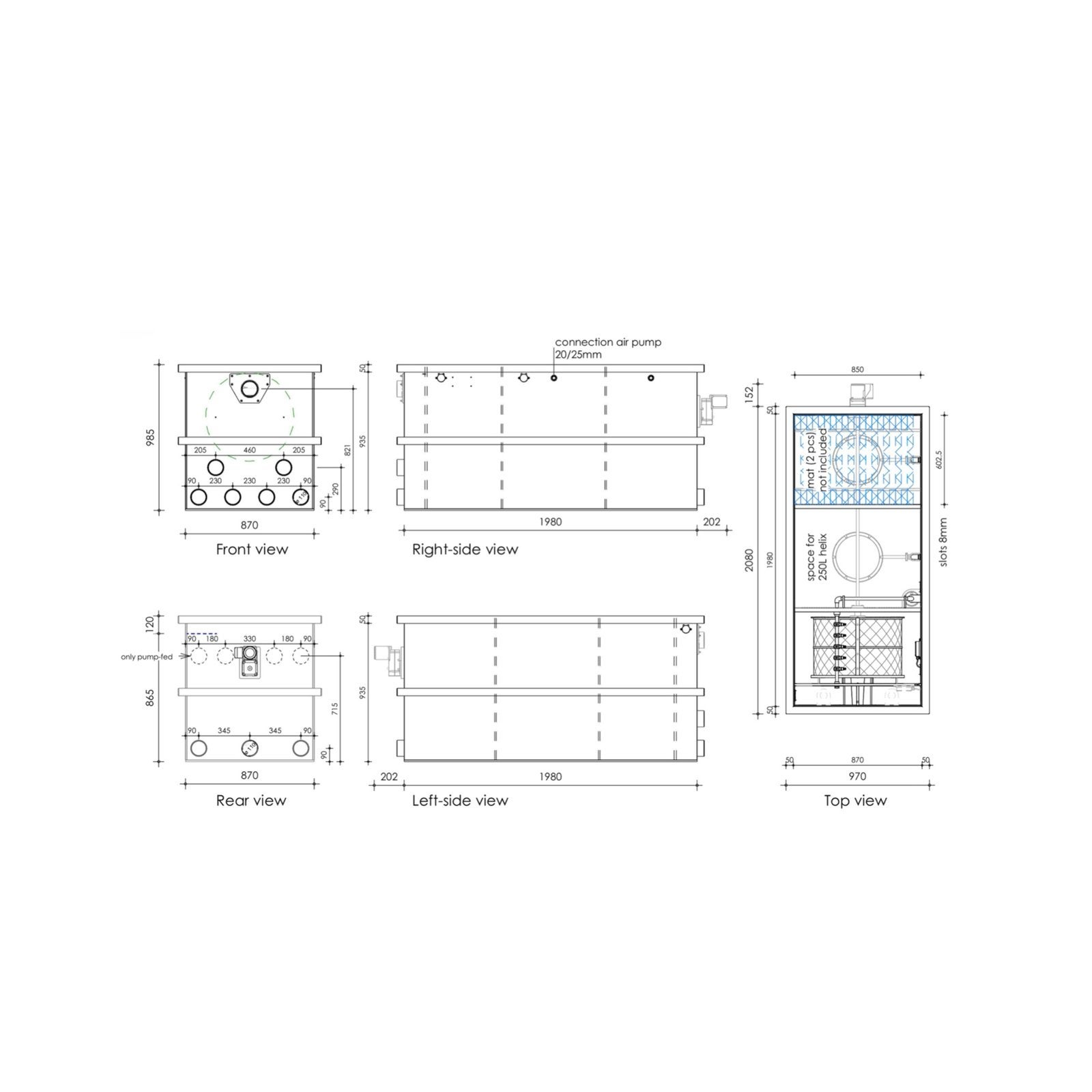 Combi trommelfilter japanse mattenkamer bewegendbed koi pond, Ophalen, 5384sg, Heeschkoi, Nieuw