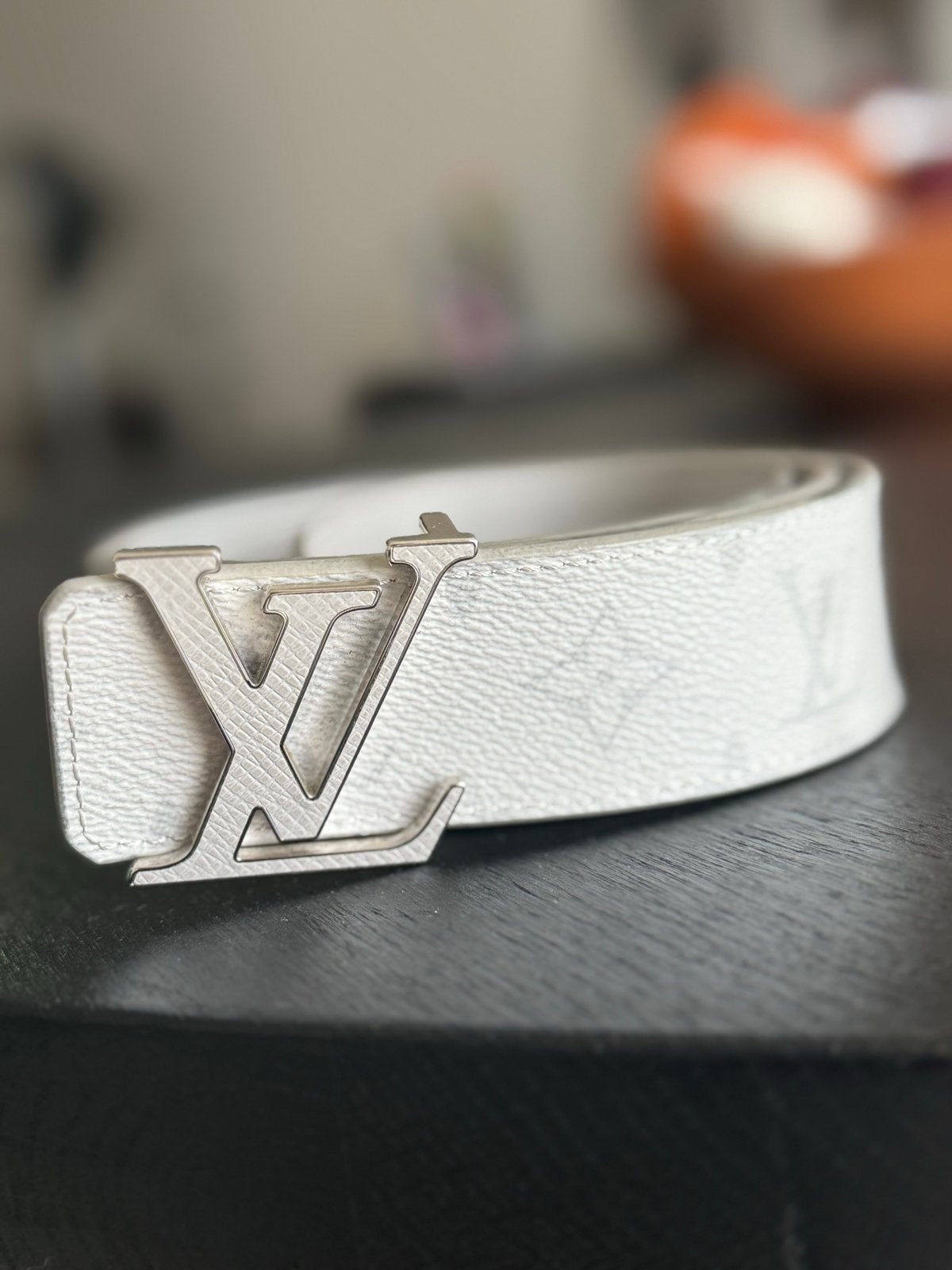Louis Vuitton Riem Wit Monogram, 95 tot 105 cm, Ophalen of Verzenden, Zo goed als nieuw, Riem of Ceintuur