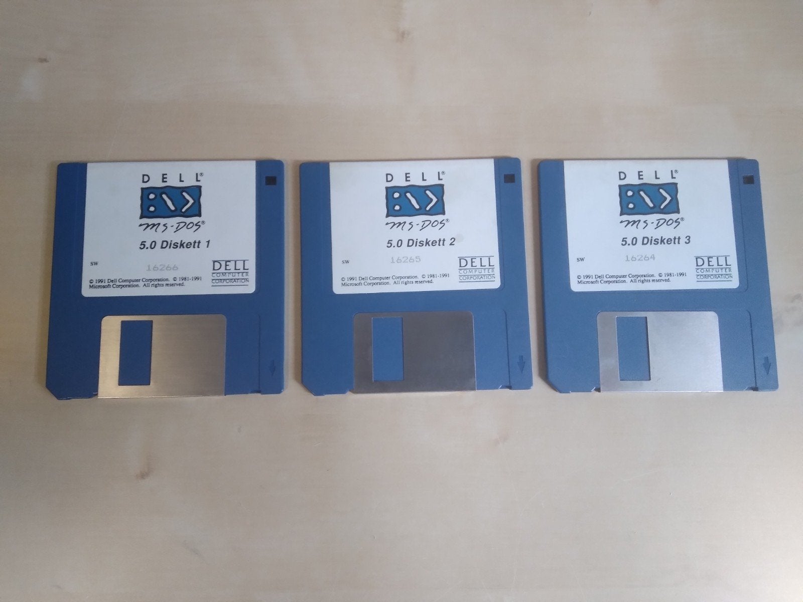 Dell MS-DOS 5.0 Diskette Set (3 stuks)