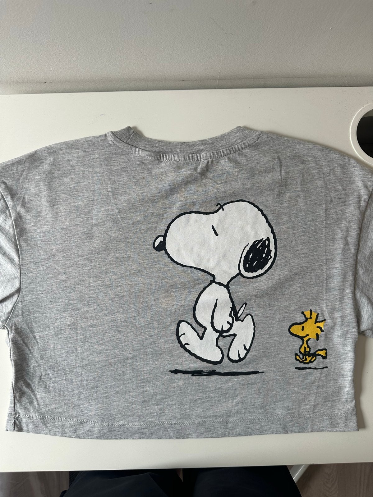 Mavi Grijs Snoopy Cropped Oversized T-shirt XS, Ophalen of Verzenden, Zo goed als nieuw, Korte mouw, Maat 34 (XS) of kleiner