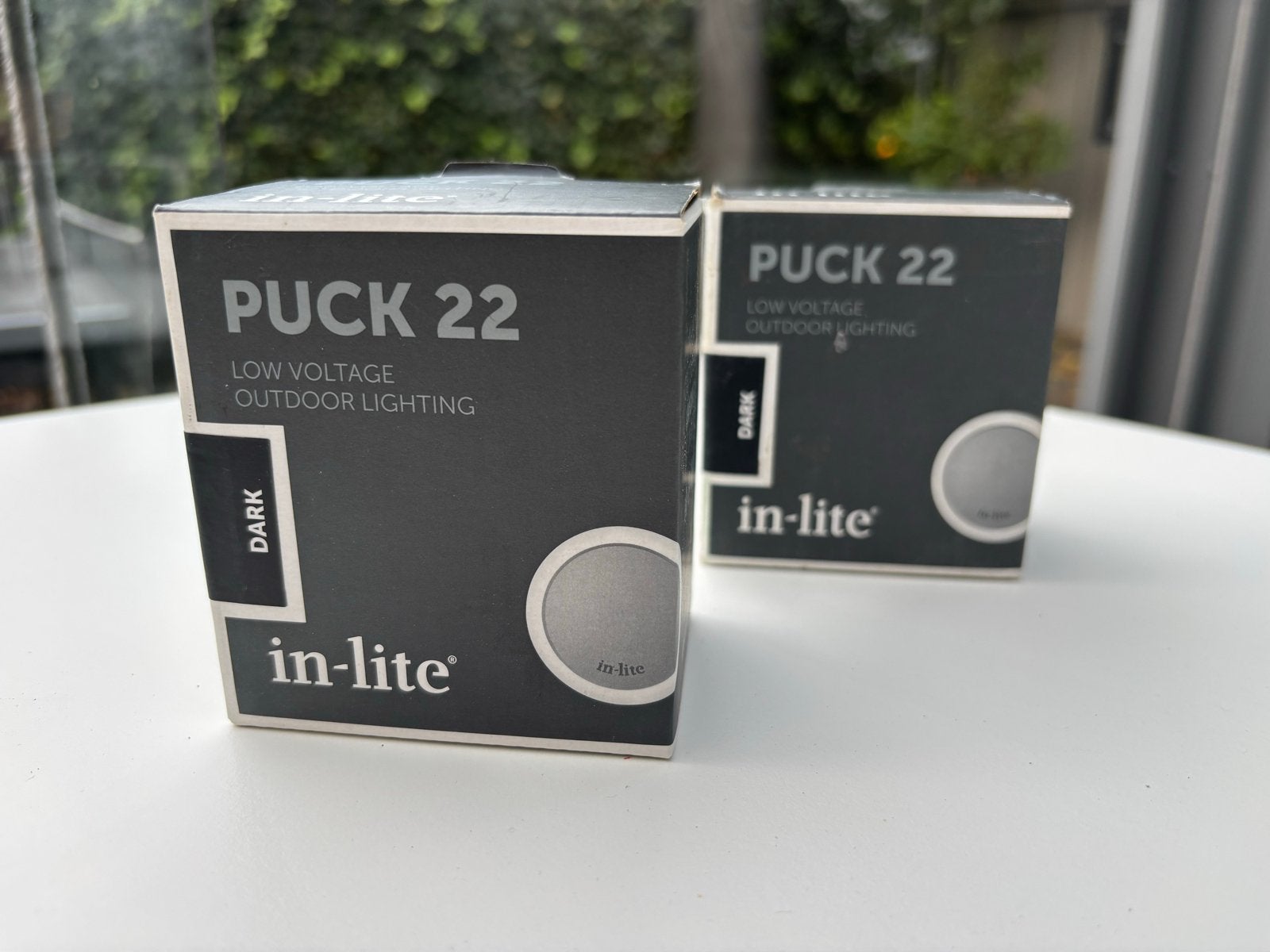 In-lite PUCK 22 DARK - set van 2 stuks, Tuin en Terras, Minder dan 50 watt, Ophalen of Verzenden, Netvoeding, Vloerlamp
