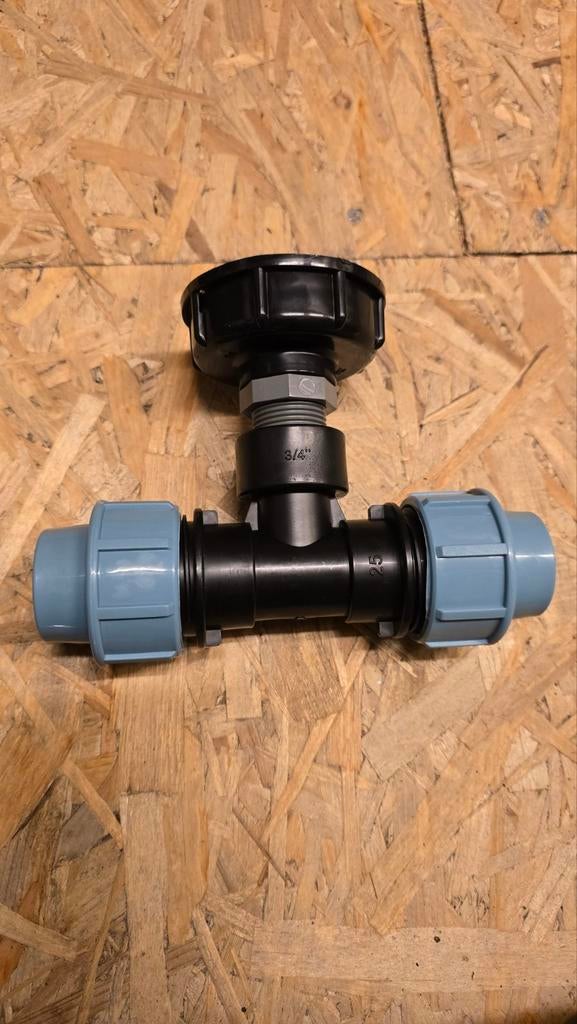 IBC aansluiting Tyleen 25 mm T-stuk, Tuin en Terras, Regentonnen, 150 liter of meer, Ophalen of Verzenden, Nieuw