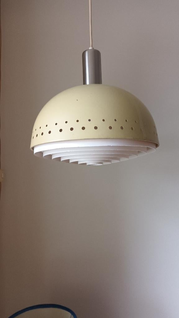 vintage design hanglamp, Huis en Inrichting, Lampen | Hanglampen, Gebruikt, Kunststof, Metaal, Ophalen of Verzenden