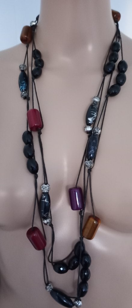 €1,50! ketting lang grote kralen nieuw, Ophalen of Verzenden, Nieuw, Overige materialen