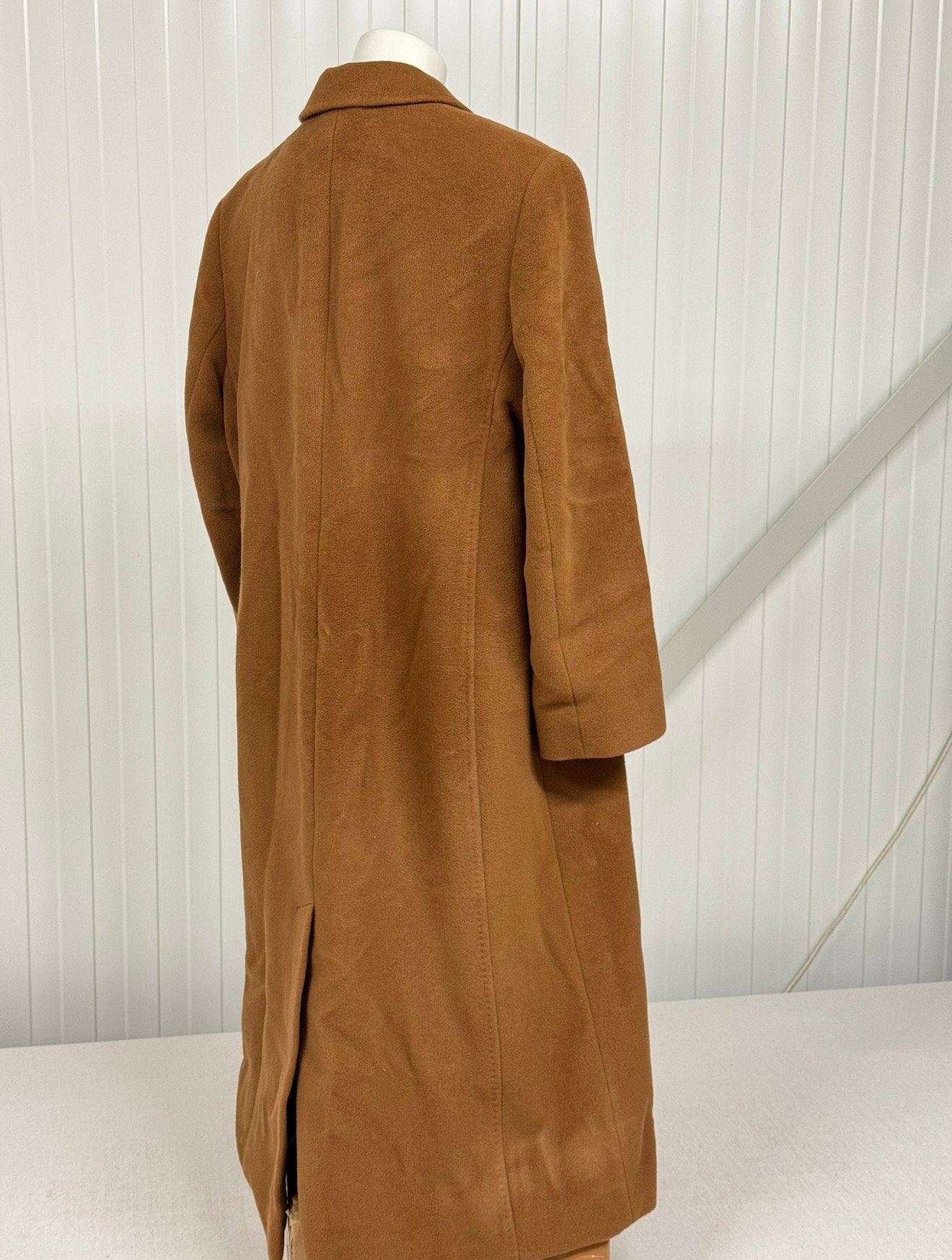 Vintage Trench Coat - Jobis Luxury angora-mohair wol jas L, Bruin, Maat 42/44 (L), Ophalen of Verzenden, Zo goed als nieuw