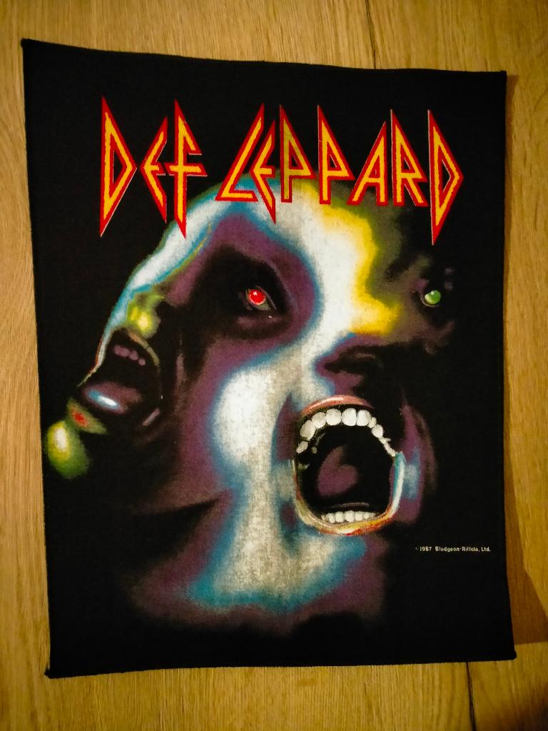 Def Leppard Hysteria 1987 vintage backpatch back patch rare, Ophalen of Verzenden, Zo goed als nieuw, Kleding