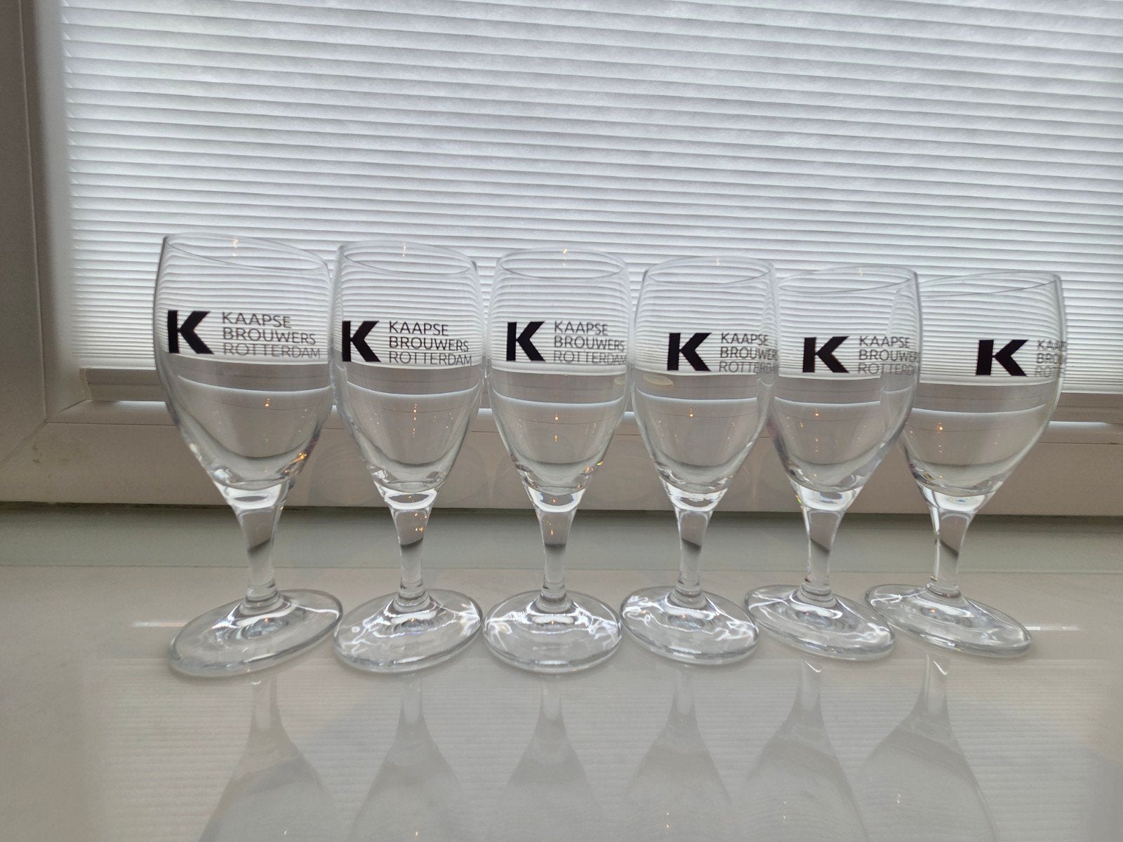6x Kaapse Brouwers proefglazen (oud logo), Ophalen of Verzenden, Zo goed als nieuw, Bierglas