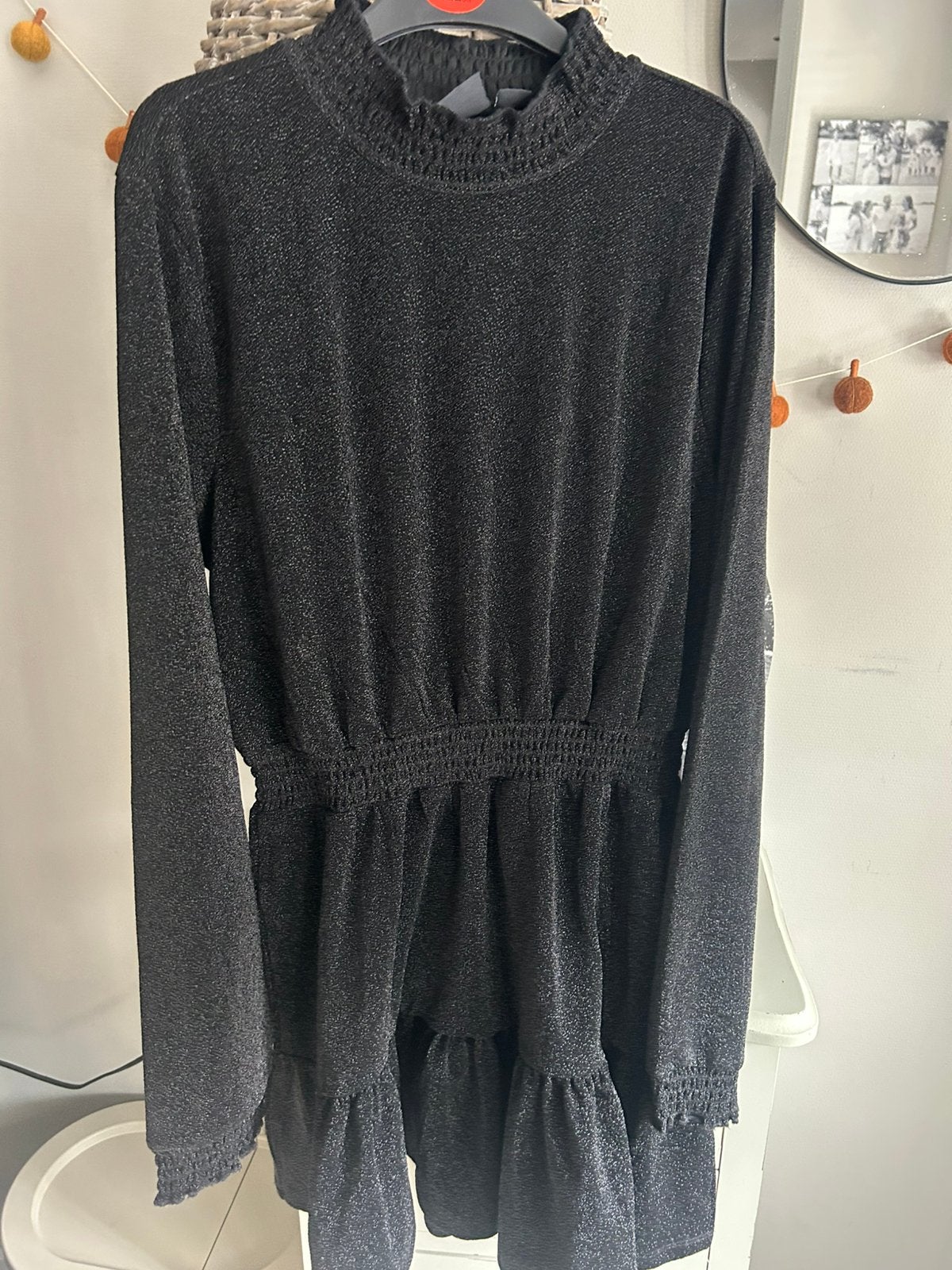 Twoday zwart jurkje met glitter maat 158/164, Kinderen en Baby's, Ophalen of Verzenden, Zo goed als nieuw, Meisje, Jurk of Rok