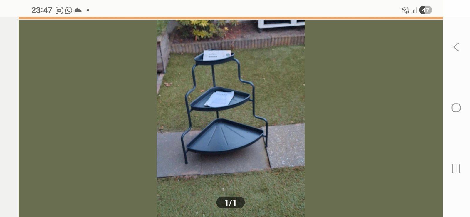 Metalen hoekrek met 3 planken voor planten of decoratie, Ophalen, Gebruikt, Minder dan 60 cm, Overige vormen