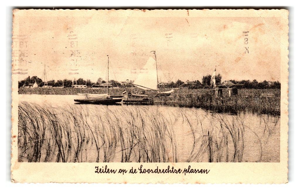 Loosdrecht, Zeilen op de Loosdrechtse plassen, Verzenden, 1920 tot 1940, Gelopen, Noord-Holland